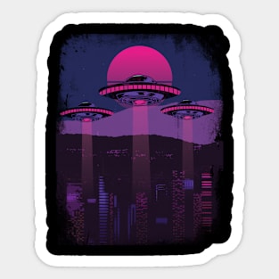 Vaporwave UFOs Sticker